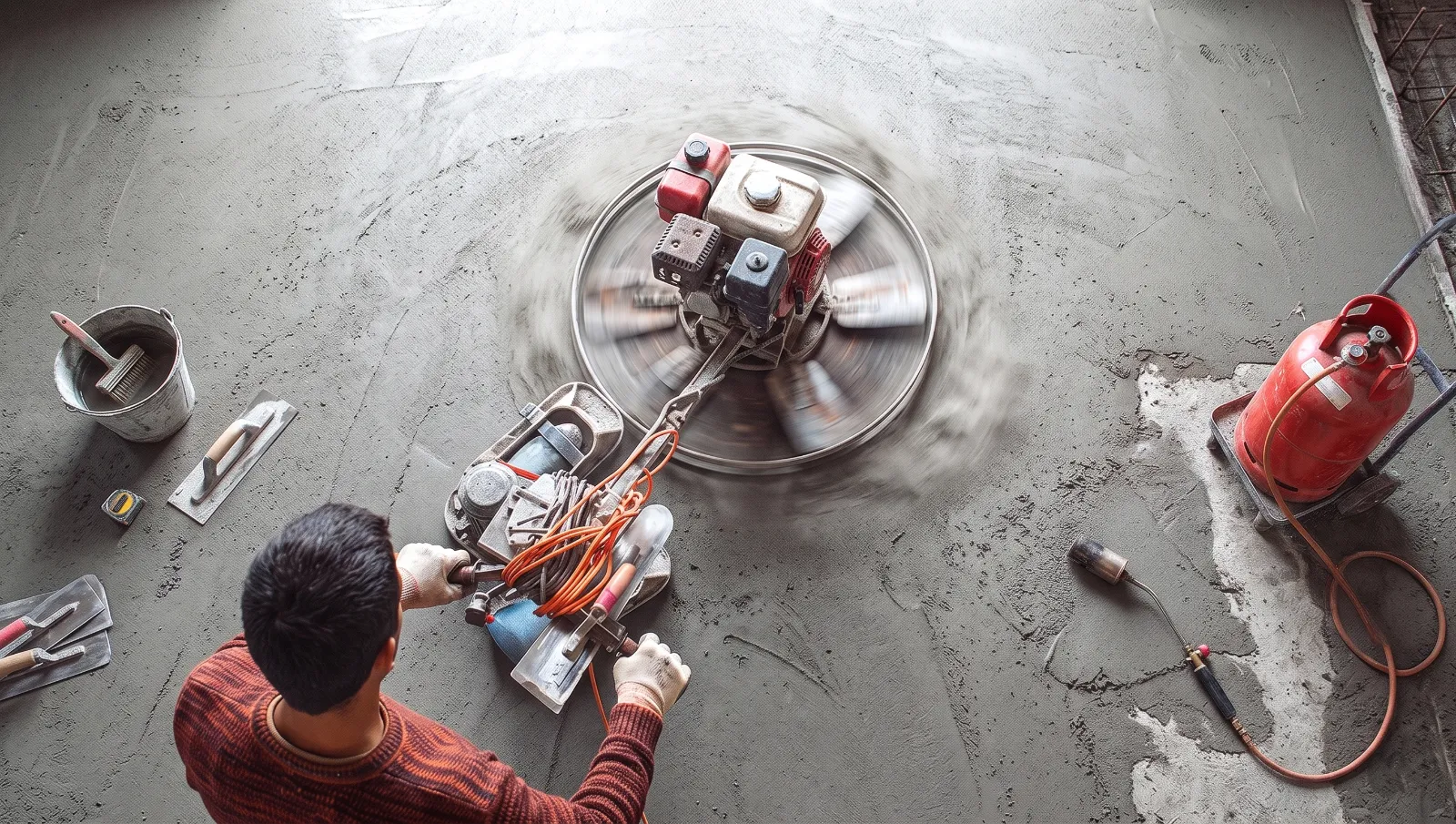 Winterbaustelle mit eingebautem Transportbeton trotz niedriger Temperaturen